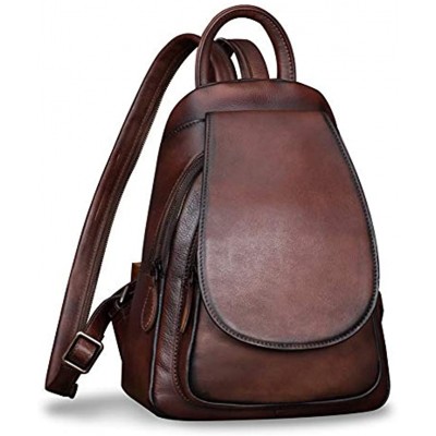 Genuine Leather Backpack for Women Vintage Handmade Casual Daypack College Back Bag