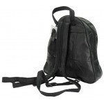 Lorenz Genuine Leather Backpack Rucksack 1948 30cm x 28cm,Black
