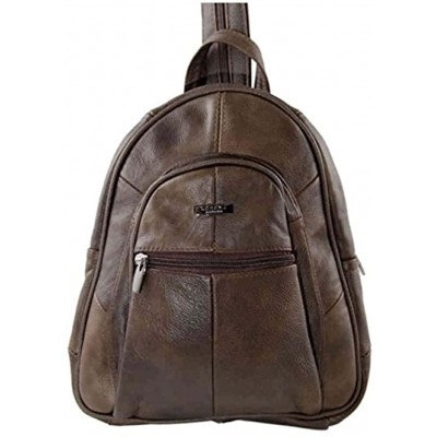 LORENZ Small Leather Zip Round Backpack Day Bag Day Sack Rucksack Capacity Approx. 4 litters Various Colours