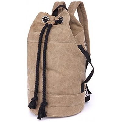 LOSMILE Canvas Travel Duffles,Holdall Travel Bags Overnight Weekend Bags Carry On Shoulder Tote Bag Rucksack Luggage.（L-Brown）