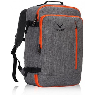 Veevan Cabin Flight Approved 38 Litre Weekend Backpack Carry On Bag Travel Hand Luggage Grey Orange