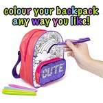 abeec Colour Your Own Backpack Design Your Own Backpack with Sequin Front Pocket and Coloured Pens Arts and Crafts Activity Set Colour Your Own Bag for Girls 6+
