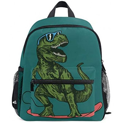 Children's Backpack Kids Schoolbag Funny Skateboard Dinosaur Students Bookbag for Boys Girls Chest Strap