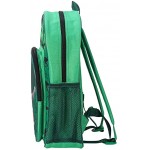 Dinosaur Green Kids Childrens Premium Backpack School Rucksack Travel Bag Boys Girls with side mesh pocket and front zipped pocket