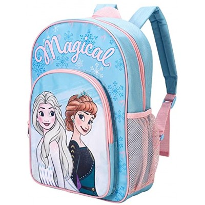 Frozen Elsa Anna Kids Childrens Premium Backpack School Rucksack Travel Bag Boys Girls with side mesh pocket and front zipped pocket