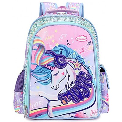 Girls Kids Backpack Elementary School Bag Kindergarten Mermaid Bookbag 15.6″ Preschool Backpack Girls Large Capacity Children's School Backpack Cute