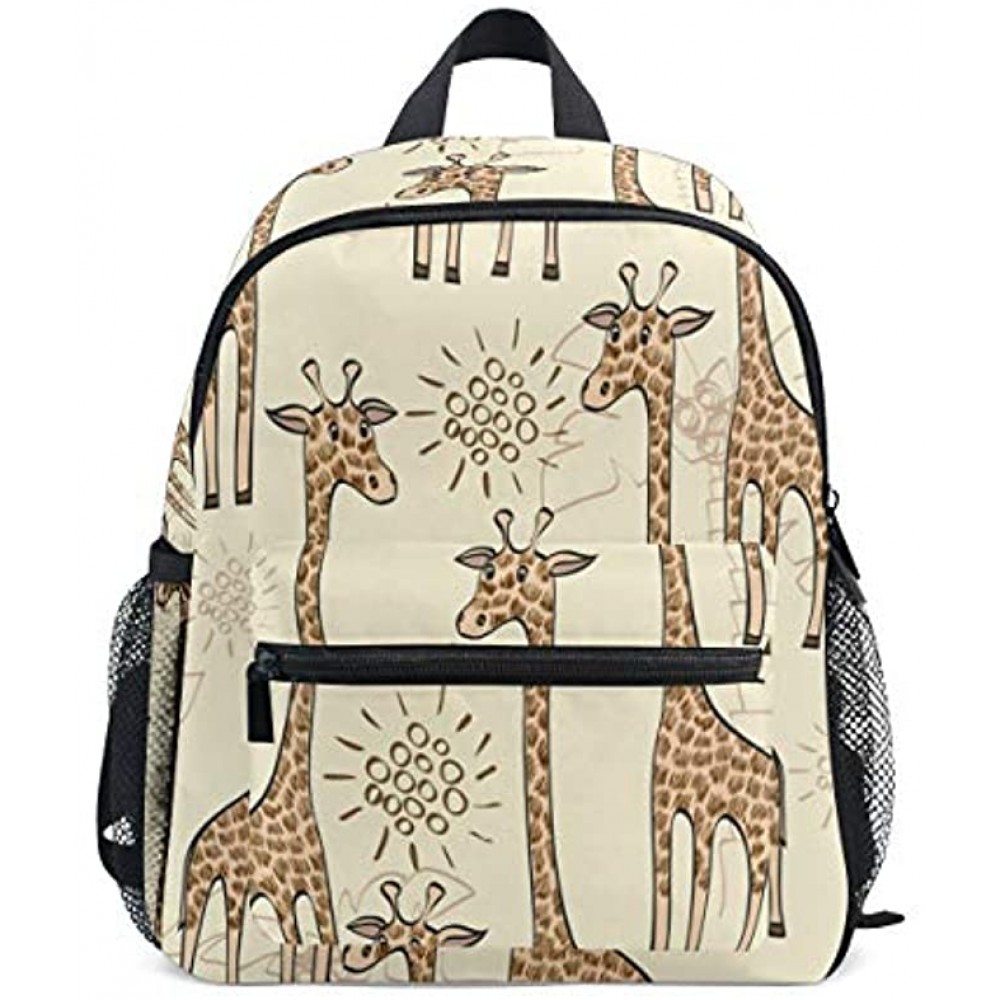 Kids Backpack Chest Strap Cute Giraffe Lightweight Children's School Bag for Preschool Boys Girls