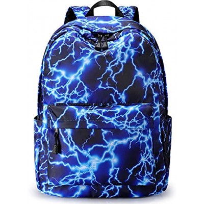 S-ZONE 15.6Inch Starry Lightning Stylish Backpack Travel Rucksack School Bags for Teenager Girls Boys Students Outdoor Hiking Camping Weekend Backpack
