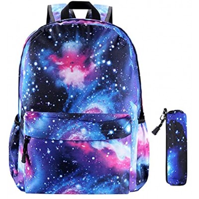 SAMIT Galaxy School Bag Galaxy Backpack Lightweight School Backpack Boys Rucksack Cool Bookbag Laptop Backpack Casual Daypacks with Pencil Case for Boys Girls Upgrade galaxy backpack