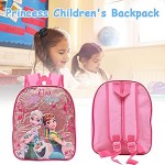 School Bags for Girls Kids Pink Princess Sparkly Sequins Backpack Water Resistant Durable Casual Backpack Magical Elsa Princess Backpacks for Students