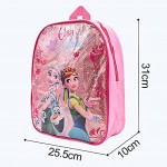 School Bags for Girls Kids Pink Princess Sparkly Sequins Backpack Water Resistant Durable Casual Backpack Magical Elsa Princess Backpacks for Students