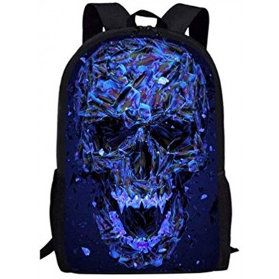 Showudesigns Children Casual Backpacks Space School Bag for Teenagers Girls Boys Skull Galaxy Book Bags Back Pack with Bottle Holder