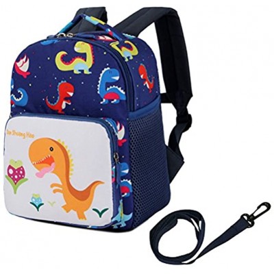 Toddler Children's Backpack with Safety Harness Leash Baby Boys Girls Dinosaur Preschool Backpack Snack Lunch Bag Travel Rucksack by FUYAO Navy