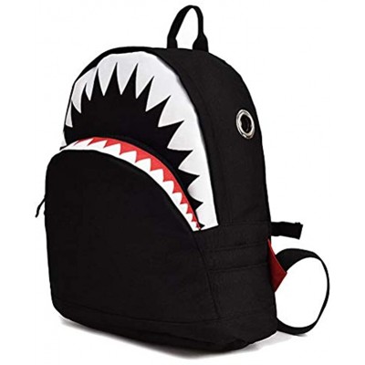 Uniyoung School Bags for Boys Girls Kids Children Shark Backpack Rucksack Travel Bags with Chest Buckle for Primary School Student for 6-10 Years Old Black