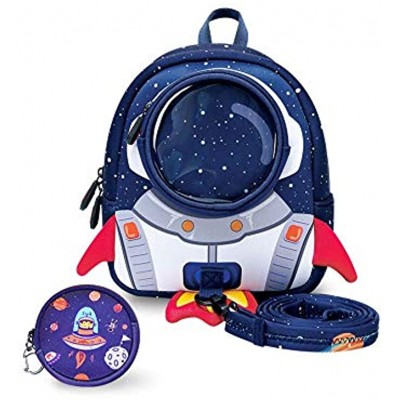 yisibo Kids Backpacks with Reins,Toddler Rocket Backpack for Boys Girls Cartoon Safety Anti-Lost Strap Rucksack with Reins,Age 1-3 Rocket-Blue