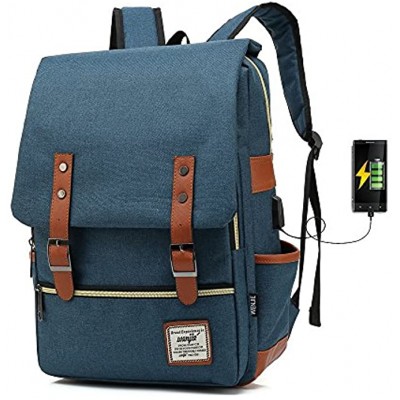 ACPbags Unisex Business Laptop Backpack College Student School Bag Travel Rucksack Daypack with USB Charging PortDark Blue 17inch