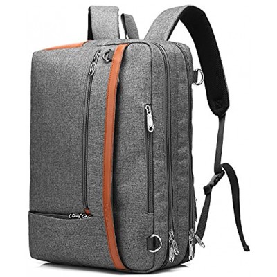 CoolBELL Convertible Backpack Shoulder bag Messenger Bag Laptop Case Business Briefcase Leisure Handbag Multi-functional Travel Rucksack Fits 15.6 Inch Laptop For Men Women Grey
