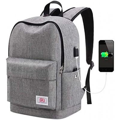 GUHUASHI SeeBlue Travel Laptop Backpack Lightweight Slim Professional Rucksack Bag College School Daypack For Mens Women 15.6 Inch Laptop and Notebook with USB Charging Port Grey