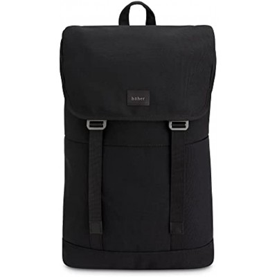Höher RA2 Water Resistant Backpack Premium 12oz Recycled Canvas Large 20L Capacity with Multiple Compartments. Padded Laptop Pocket. Available in Black and Forest Green.