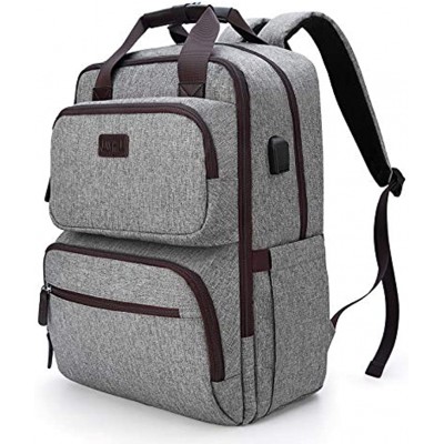 JOYHILL Travel Laptop Backpack Work Bag Business Backpack with USB Charging Port for Men Women Water Resistant Computer Bag College School Bookbag Backpack Fits 15.6 Inch Laptop Grey
