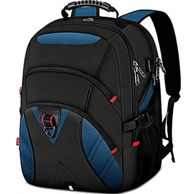 KTMOUW Laptop Backpack 17.3 Inch Large Laptop Rucksacks for Men with USB Charging Port 17 Inch Travel Laptop Bag Water Resistant Business School Bag Blue