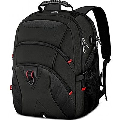 KTMOUW Laptop Backpack 18.4 Inch Large Laptop Rucksacks for Men with USB Charging Port 18 Inch Travel Laptop Bag Water Resistant Business School Bag Black