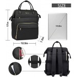 Laptop Backpack 15.6 Inch College Casual Daypack Rucksack Bag Computer Backpack with USB Charging Port for Business School Travel Black