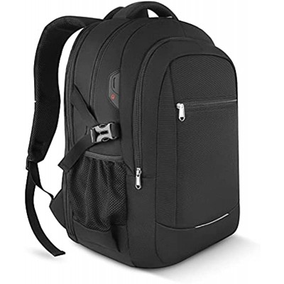 Laptop Backpack Men's Work Laptop Bag for 17.3 Inch Travel Backpack Waterproof School Backpack for Men Women Black