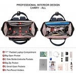 LOVEVOOK Laptop Backpack for Women Fashion Business Computer Backpacks Travel Bags Purse Student Bookbag Teacher Doctor Nurse Work Backpack with USB Port Fits 17-Inch Laptop Pink Navy