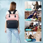 LOVEVOOK Laptop Backpack for Women Fashion Business Computer Backpacks Travel Bags Purse Student Bookbag Teacher Doctor Nurse Work Backpack with USB Port Fits 17-Inch Laptop Pink Navy
