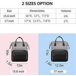 LOVEVOOK Women's Backpack with Laptop Compartment 17 Inch Laptop Backpack Waterproof School Backpack Girls bag with USB Charging Port Grey Black