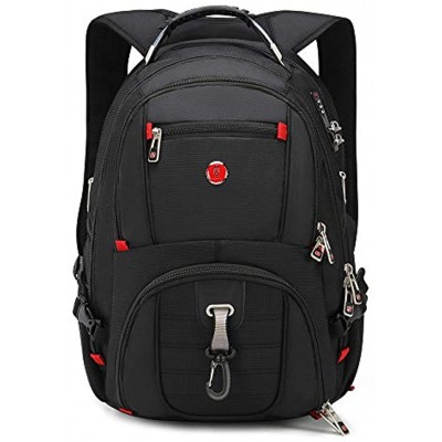 Omnpak 17.3 inch Anti Theft Backpack Business Travel Laptop Backpack with USB Charging Port and Combination Lock Waterproof School Rucksack for Men Women College Work Black