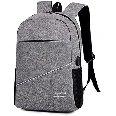 PIPRE Travel Laptop Backpack Work Bag Lightweight Laptop Bag with USB Charging Port Anti Theft Business Backpack Water Resistant School Rucksack Gifts for Men and Women Fits 15.6 Inch Laptop-Grey
