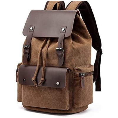 Vintage Canvas Backpack,Business Travel Slim Durable Anti Theft Laptops Backpack,Military Rucksack College Backpack for Women & Men Fits 17 Inch Laptop and Notebook
