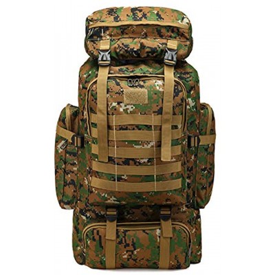 High Capacity 80L Outdoor Camouflage Tartical Hiking Daypacks Waterproof Military Bags For Men Travelling Camping Hunting Trekking Climbing Backpack Green