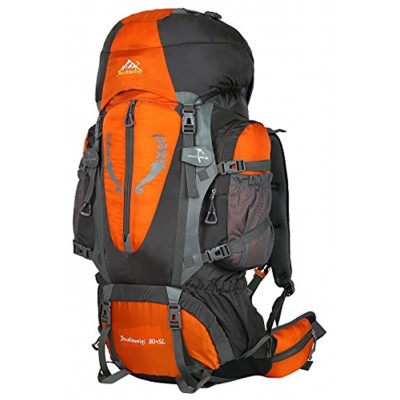 HWJIANFENG 80L Backpack for Outdoor Sports Hiking Traveling Trekking Camping Waterproof Mountaineering Ultralarge Capacity Internal Frame Men Women 80L+5L