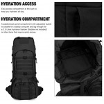 Mardingtop 65L Unisex Tactical backpack Water-resistant Large Backpack Military Rucksack Hiking Backpack Camping Backpack Patrol Molle Pack with Rain Cover for Outdoor Trekking Mountaineering Hunting