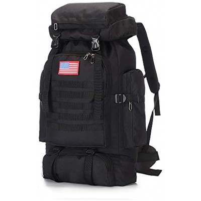 TianYaOutDoor 70l Hiking Backpack for Men Waterproof Military Camping Rucksack Travel Daypack 70l-black 70L