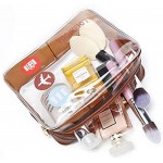 2pcs Clear Toiletry Bag with Zipper Travel Luggage Pouch Carry On Clear Airport Airline Compliant PVC Wash Bag Organizer Cosmetic Makeup Bags Gold