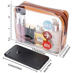 2pcs Clear Toiletry Bag with Zipper Travel Luggage Pouch Carry On Clear Airport Airline Compliant PVC Wash Bag Organizer Cosmetic Makeup Bags Gold