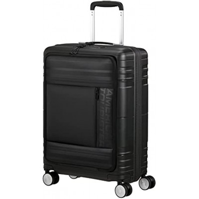 American Tourister Cabin Spinner Travel Trolley Bag with Front Pocket 55cm Onyx Black