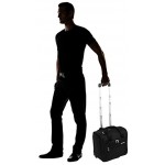 Ciao Underseat Luggage Collection Small Lightweight 15 Inch Under Seat Bag Briefcase for Men & Women Carry On Suitcase with 2- Rolling Spinner Wheels Black