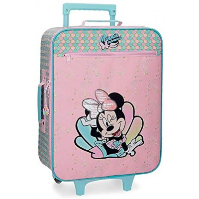 Disney Minnie Mermaid Pink Cabin Suitcase 35x50x16 cm Soft Polyester 25 Litre 1.8 Kg 2 Wheels Hand Luggage