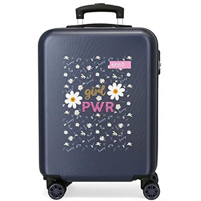 Enso Girl Power Blue Cabin Suitcase 38 x 55 x 20 cm Rigid ABS Combination Lock 34 Litre 2.6 kg 4 Double Wheels Hand Luggage