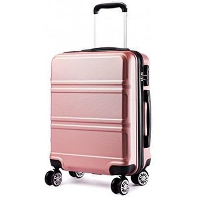 Kono 20 inch Cabin Suitcase Lightweight ABS Carry-on Hand Luggage 4 Spinner Wheels Trolley Case 55x40x22 cmNude