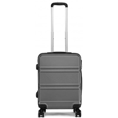 Kono 55cm Hard Shell Cabin Case 38L Carry On Hand Luggage 4 Wheeled Spinner Suitcase with TSA Lock Grey
