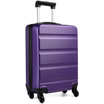 Kono Carry on Luggage Hard Shell ABS Cabin Suitcase 4 Wheeled Spinner 55cm 33L S 55cm Purple-Upgrade