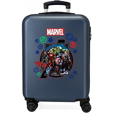Marvel The Avengers On The Warpath Cabin Suitcase Blue 38 x 55 x 20 cm Rigid ABS Side Combination Lock 35 L 2 kg 4 Wheels Double Hand Luggage