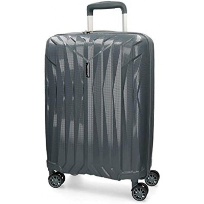 Movom Fuji Grey Cabin Suitcase 39 x 55 x 20 cm Rigid Polypropylene TSA Lock 37 Litre 2.7 kg 4 Double Wheels Hand Luggage