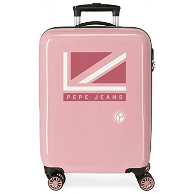Pepe Jeans Carol Cabin Suitcase Pink 38 x 55 x 20 cm Rigid ABS Side Combination Lock 34 L 2 kg 4 Wheels Double Hand Luggage